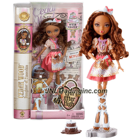 Mattel Year 2014 Ever After High Sweet Series 11 Inch Doll Set - Daughter of Pinocchio CEDAR WOOD (CHW46) with Cake, Spatula, Hairbrush & Doll Stand