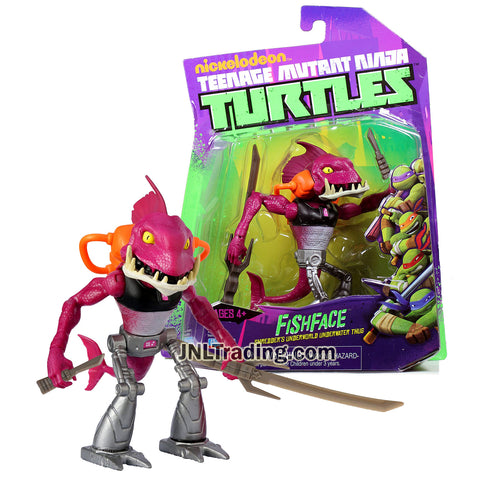 Year 2012 Nickelodeon Teenage Mutant Ninja Turtles 5 Inch Tall Figure - Shredder's Underworld Underwater Thug FISHFACE with Sword and Knife