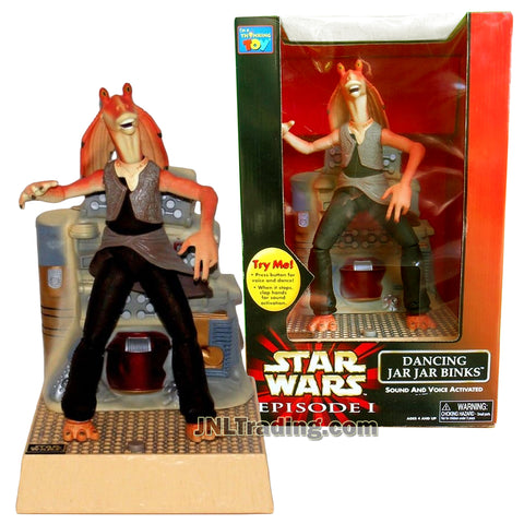 Star Wars Year 1999 Episode 1 The Phantom Menace Series 12 Inch Tall Electronic Figure Set - DANCING JAR JAR BINKS with Sound and Voice Activated Dancing Feature