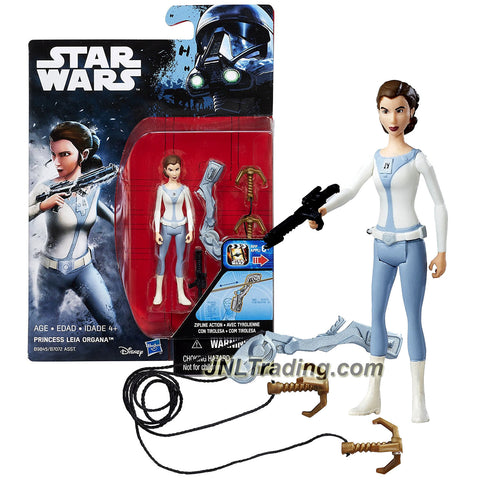 Hasbro Year 2016 Star Wars Rebels Series 3-1/2 Inch Tall Action Figure - PRINCESS LEIA ORGANA with Blaster Gun and Zip Line Pack