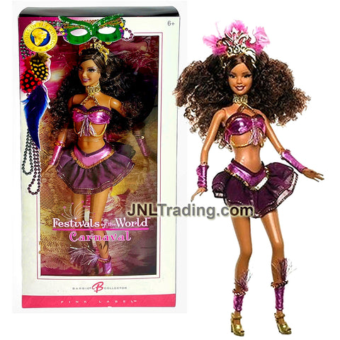 Year 2005 Barbie Pink Label Festivals of the World Series 12 Inch Doll - CARNAVAL Model in Brazilian Festival Outfit with Tiara and Necklace