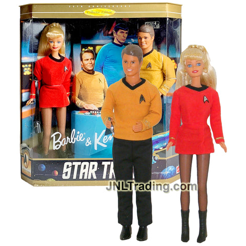Year 1996 Collector Edition 30th Anniversary Star Trek Series 12 Inch Doll Set - Command Officer KEN and Engineering Officer BARBIE