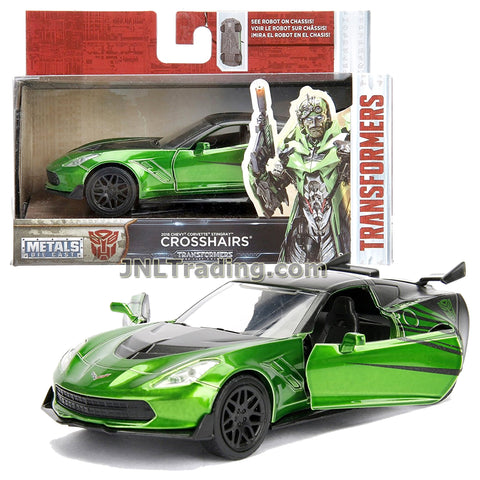 Jada Year 2017 Transformers The Last Knight Series 1:32 Scale Die Cast Metal Cars - CROSSHAIRS (2016 Chevy Corvette Stingray) with Opening Doors