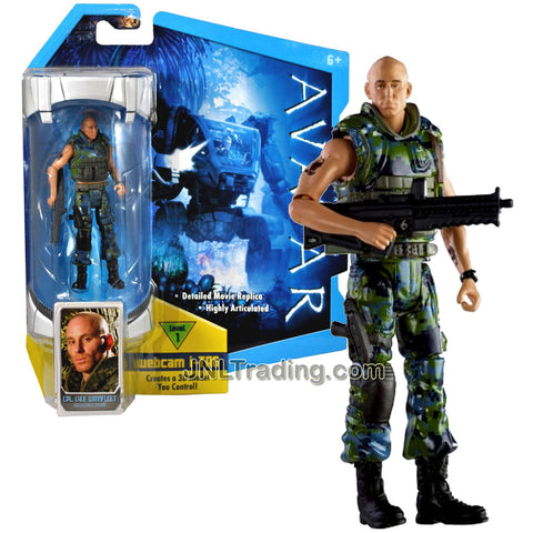 Year 2009 James Cameron's Avatar Highly Articulated Detailed 4 Inch Tall Movie Replica Action Figure - Mercenary Cpl. Lyle Wainfleet with Assault Rifle and Level 1 Webcam i-Tag