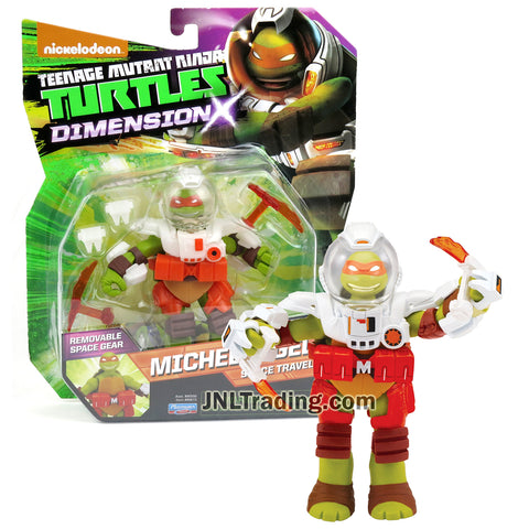 Year 2015 Teenage Mutant Ninja Turtles TMNT Dimension X Series 5 Inch Tall Figure - Space Traveler MICHELANGELO with Space Suit and Tonfas