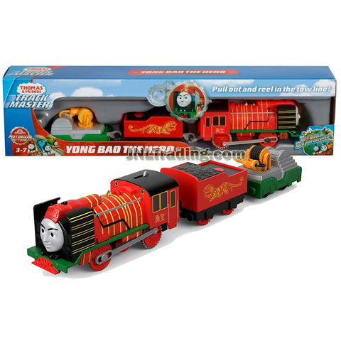 Thomas & Friends Year 2018 Trackmaster Big World! Big Adventure! Series Motorized Railway 3 Pack Train Set - YONG BAO THE HERO FJK57 with Coal Loaded Wagon and Towing Winch Cart