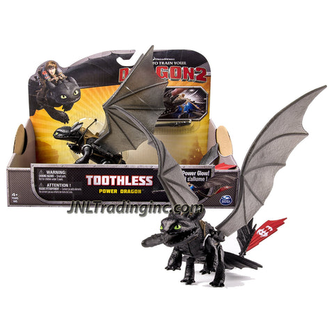 Spin Master Year 2014 Dreamworks "How to Train Your Dragon 2" Series 9 Inch Long Figure - Power Glow Dragon TOOTHLESS with Glowing Feature and 1 Missile