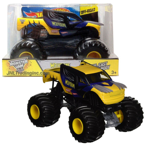 Hot Wheels Year 2014 Monster Jam 1:24 Scale Die Cast Metal Body Official Monster Truck Series #CHV13 - WOLVERINE with Monster Tires, Working Suspension and 4 Wheel Steering