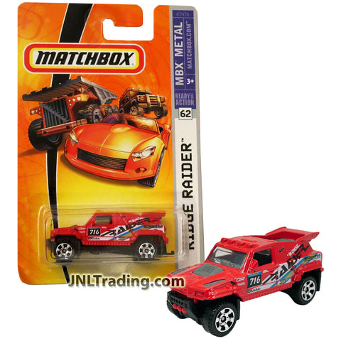 Year 2007 Matchbox MBX Metal Series 1:64 Scale Die Cast Car #62 - Red Off-Road ATV RIDGE RAIDER