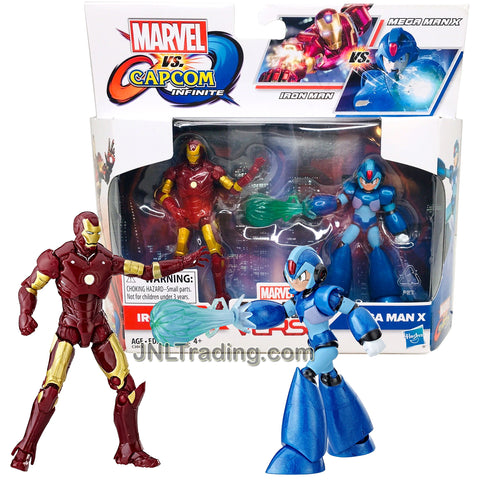 Year 2017 Marvel vs Capcom Infinite Gamer Verse Series 2 Pack 4 Inch Tall Figure - Iron Man and Mega Man X
