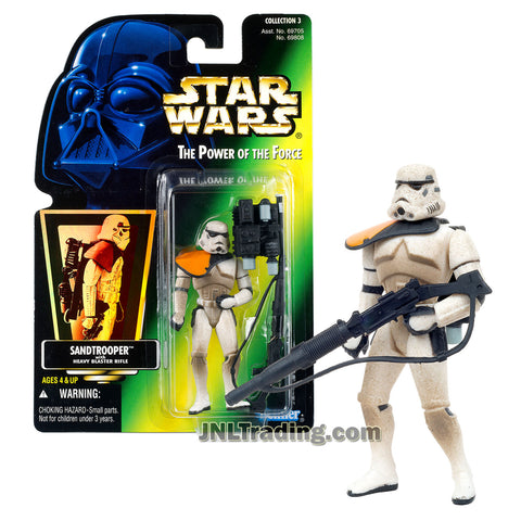 Star Wars Year 1996 Power of The Force Series 4 Inch Tall Figure - SANDTROOPER with Heavy Blaster Rifle and Survival Backpack