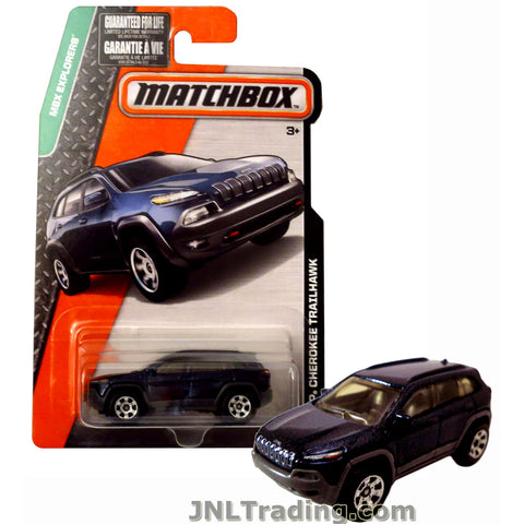 Matchbox Year 2015 MBX Explorers Series 1:64 Scale Die Cast Metal Car #102 - Dark Blue Sport Utility Vehicle SUV JEEP CHEROKEE TRAILHAWK DJW30