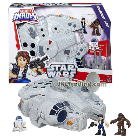 Star Wars Year 2015 Galactic Heroes Series Vehicle Playset - MILLENNIUM FALCON with R2-D2, Chewbacca and Han Solo Figure
