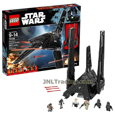 Lego Year 2016 Star Wars Series Set #75156 - KRENNIC'S IMPERIAL SHUTTLE with Pao, Director Krennic, Bodhi Rook, 2 Imperial Death Troopers, plus a K-2SO Minifigures (Pieces: 863)