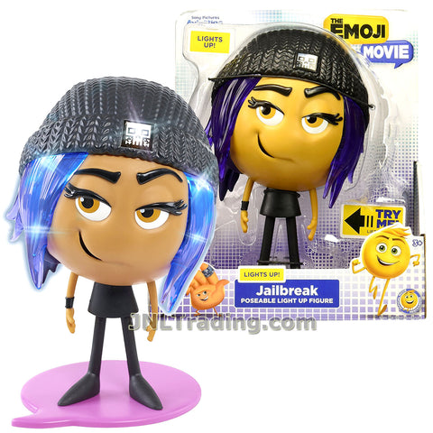 Just Play Year 2017 The Emoji Movie Series 8 Inch Tall Poseable Light Up Figure - JAILBREAK the Rebel Emoji with Light Up Hair