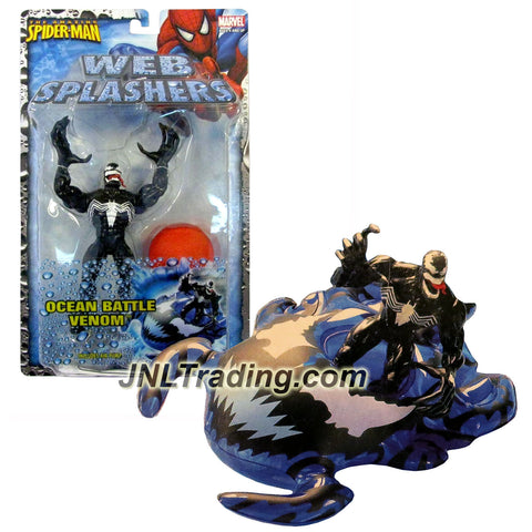ToyBiz Year 2006 The Amazing Spider-Man Web Splashers Series 5-1/2 Inch Tall Figure - OCEAN BATTLE VENOM with Pump Up Venom Boat and Air Pump