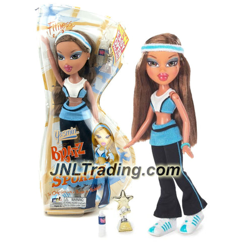 MGA Entertainment Bratz Play Sportz Series 10 Inch Doll - YASMIN (B-Shape Packaging) in Fitness Outfit with Earrings, Water Bottle and Trophy