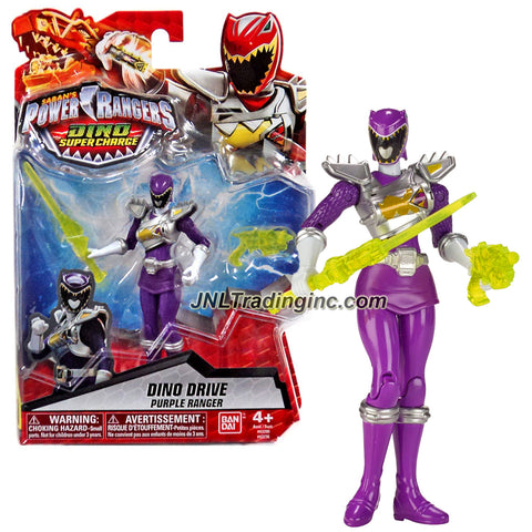 Bandai Year 2016 Saban's Power Rangers Dino Super Charge Series 5 Inch Tall Action Figure - Dino Drive PURPLE RANGER with Blaster and Sword