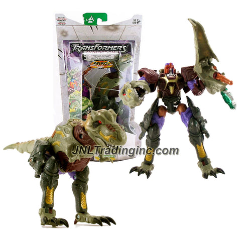 Hasbro Year 2006 Transformers Cybertron Series 6 Inch Tall Robot Action Figure - Decepticon MEGATRON with Hidden Missile Launcher, 1 Missile and Jungle Planet Cyber Key (Beast Mode: Tyrannosaurus Rex)