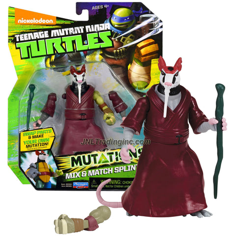 Playmates Year 2014 Teenage Mutant Ninja Turtles TMNT "Mutations Mix and Match" Series 5 Inch Tall Action Figure - SPLINTER with Staff and 1 Extra Turtle Left Hand
