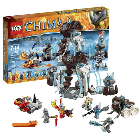 Lego Year 2015 Legends of Chima Series Battle Scene Set # 70226 - MAMMOTH'S FROZEN STRONGHOLD with Mammoth Tusk Flipper, Rogon's Rhino Roller and Rinona, Maula, Mottrot, Vardy & Rogon Figure (# of Piece: 621)