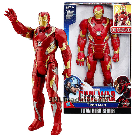 Marvel Year 2015 Captain America Civil War Titan Hero Series 12 Inch Tall Electronic Figure - IRON MAN with Lights and Sounds