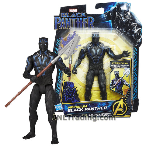 Marvel Year 2017 Black Panther Movie Series 6 Inch Tall Figure - VIBRANIUM BLACK PANTHER with Halberd