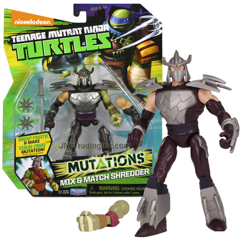 Playmates Year 2014 Teenage Mutant Ninja Turtles TMNT "Mutations Mix and Match" Series 5 Inch Tall Action Figure - SHREDDER with 2 Throwing Stars, Katana Sword and 1 Extra Turtle Left Arm