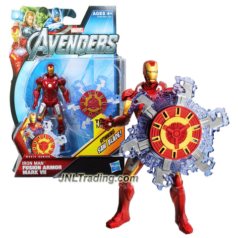 Hasbro Year 2011 Marvel The Avengers Movie Series 4 Inch Tall Action Figure #11 - Fusion Armor Mark VII IRON MAN with Spinning Saw Blade