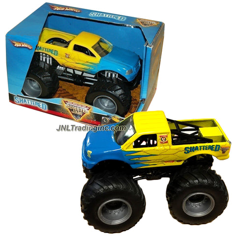 Hot Wheels Year 2008 Monster Jam 1:24 Scale Die Cast Metal Body Official Monster Truck Series #P2297 - SHATTERED with Monster Tires, Working Suspension and 4 Wheel Steering (Dimension : 7" L x 5-1/2" W x 4-1/2" H)