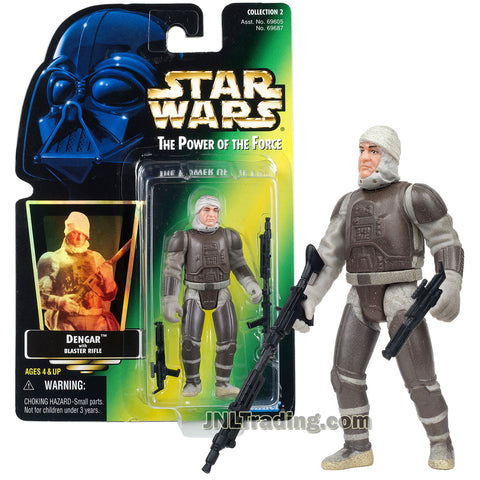 Star Wars Year 1997 Power of The Force Series 4 Inch Tall Figure - Bounty Hunter DENGAR with Blaster Rifle and Pistol