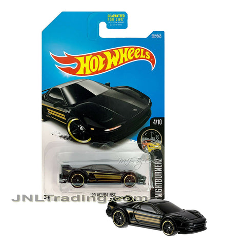 Year 2015 Hot Wheels Nightburnerz Series 1:64 Scale Die Cast Car Set 4/10 - Black Sport Coupe '90 ACURA NSX