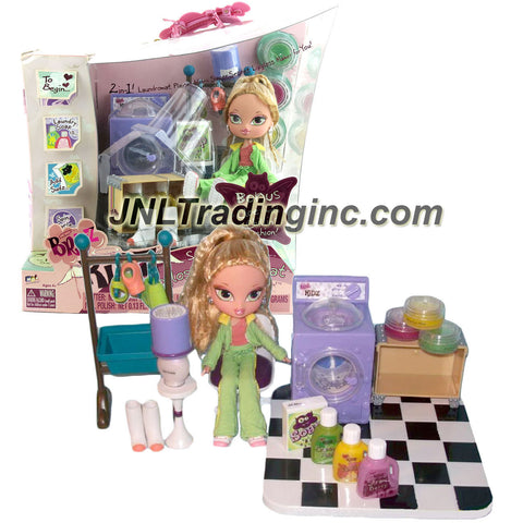 MGA Entertainment Bratz Kidz Series 7 Inch Doll Set - SUPER SECRET LIPGLOSS LAUNDROMAT with Laundry Machine, Cloth Hanger, Checker Mat & CLOE Doll