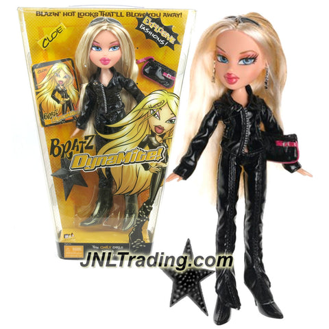MGA Entertainment Bratz DynaMite Series 10 Inch Doll - CLOE in Black Leather Outfit with Sunglasses, Hairbrush and Purse