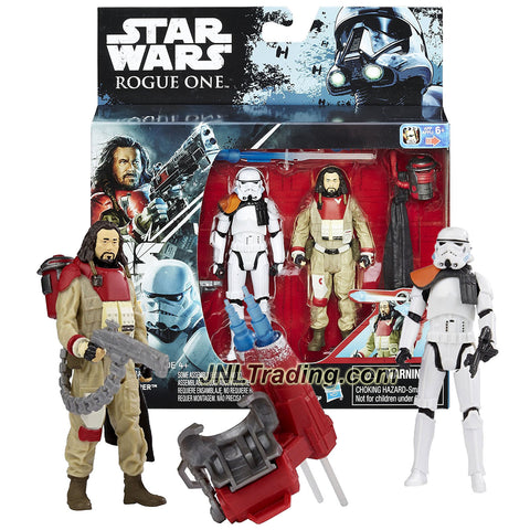 Hasbro Year 2016 Star Wars Rebels 2 Pack 4 Inch Tall Figure - BAZE MALBUS & IMPERIAL STORMTROOPER with Backpack, Heavy Cannon and Missile Launcher