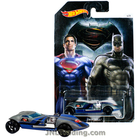 Hot Wheels Year 2015 Batman vs Superman Dawn of Justice Series 1:64 Scale Die Cast Car Set 1/7 - BATMAN SUPERMAN TWIN MILL DJL48