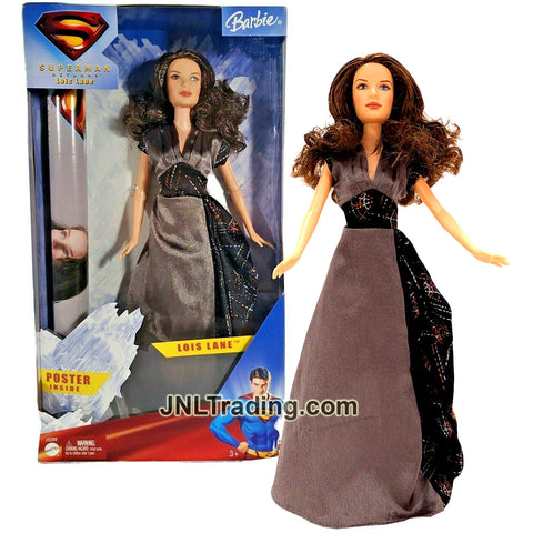 Year 2005 Barbie DC Movie Superman Returns Series 12 Inch Doll - LOIS LANE J5288 in Grey Dress with Poster