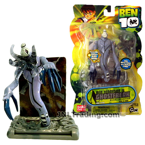 Cartoon Network Year 2007 Ben 10 Alien Collection Series 4 Inch Tall Figure - Ben Tennyson as GHOSTFREAK with Display Stand and Collectible Card
