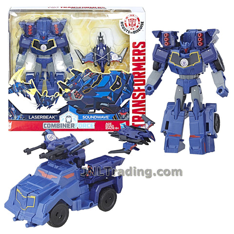 Transformers Year 2016 Robots in Disguise Combiner Force Series 5-1/2 Inch Tall Figure Activator Set - SOUNDWAVE (7 Step Changer) with LASERBEAK (1 Step Changer)