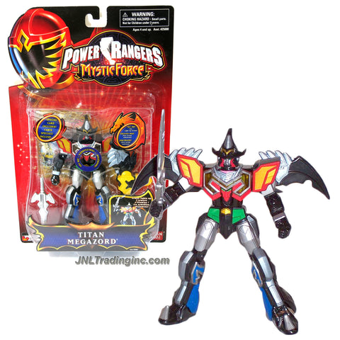 Bandai Year 2006 Power Rangers Mystic Force Series 6-1/2 Inch Tall Zord Action Figure - TITAN MEGAZORD with Light Up Armor, Detachable Garuda Zord as Wing, Sword and Special Card