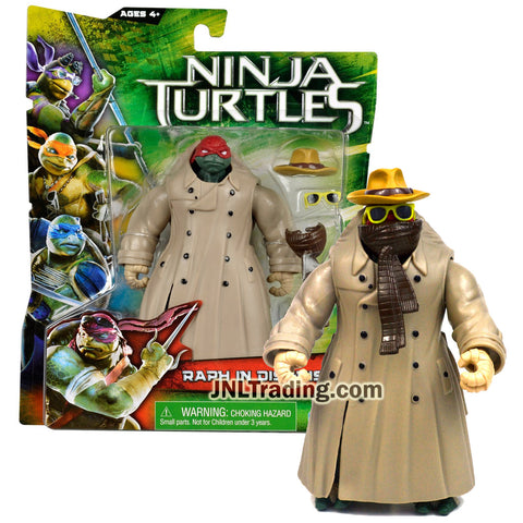 Year 2014 Teenage Mutant Ninja Turtles TMNT Movie Series 5 Inch Tall Figure - RAPH IN DISGUISE with Trench Coat, Hat, Sunglasses and Scarf