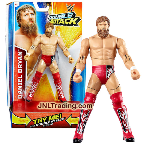 Mattel Year 2014 World Wrestling Entertainment WWE Double Attack Series 7 Inch Tall Figure - DANIEL BRYAN with Swing Attack Action