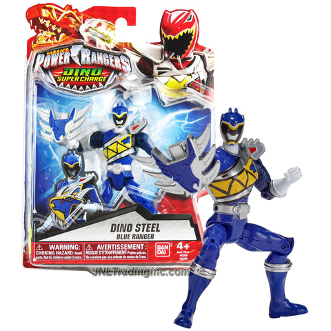 Bandai Year 2015 Saban's Power Rangers Dino Super Charge Series 5 Inch Tall Action Figure - Dino Steel BLUE RANGER aka Koda with Stego Shield