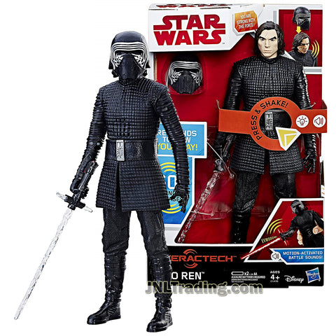 Star Wars Year 2017 The Last Jedi Series 12 Inch Tall Interactech Electronic Figure - KYLO REN with Light-Up Lightsaber and Motion Activated Sounds Plus Removable Helmet