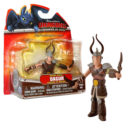 Spin Master Year 2013 Dreamworks Movie Series "DRAGONS - Defenders of Berk" 4 Inch Tall Action Figure - Dragon Hunter DAGUR with 2 Daggers