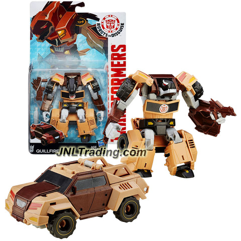 Hasbro Year 2015 Transformers Robots in Disguise Warrior Class 5 Inch Tall Figure - Decepticon QUILLFIRE with Blaster (Vehicle: Pick-Up Truck)