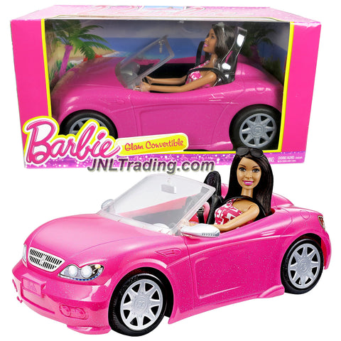 Mattel Year 2015 Barbie Fashionistas Series 12 Inch Doll Vehicle Playset - GLAM CONVERTIBLE with NIKKI Doll and Glittering Pink Car