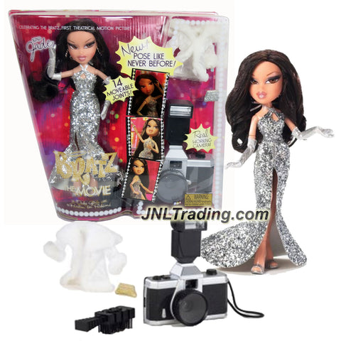 MGA Entertainment Bratz The Movie Series 10 Inch Doll Set - Movie Stars JADE in Silver Dress with White Jacket, Gloves, Purse, Hairbrush and Camera