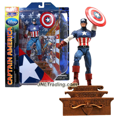 Diamond Select Toys Year 2012 Marvel Select Special Collector Edition 7 Inch Tall Action Figure - CAPTAIN AMERICA with Shield & Highly Detailed Base