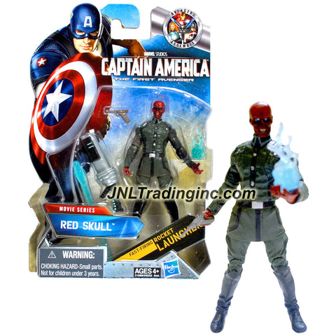 Hasbro Year 2011 Marvel Studios Movie Series "Captain America The First Avenger" 4 Inch Tall Action Figure - Movie Series RED SKULL with Pistol, Cosmic Cube, Missile Launcher and 1 Missile